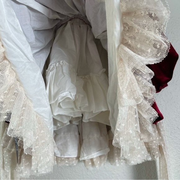 Velvet Lace Ball Gown Dress Toddler Girls 2T TuTu Bow Belt Holiday Traditional - Picture 8 of 14